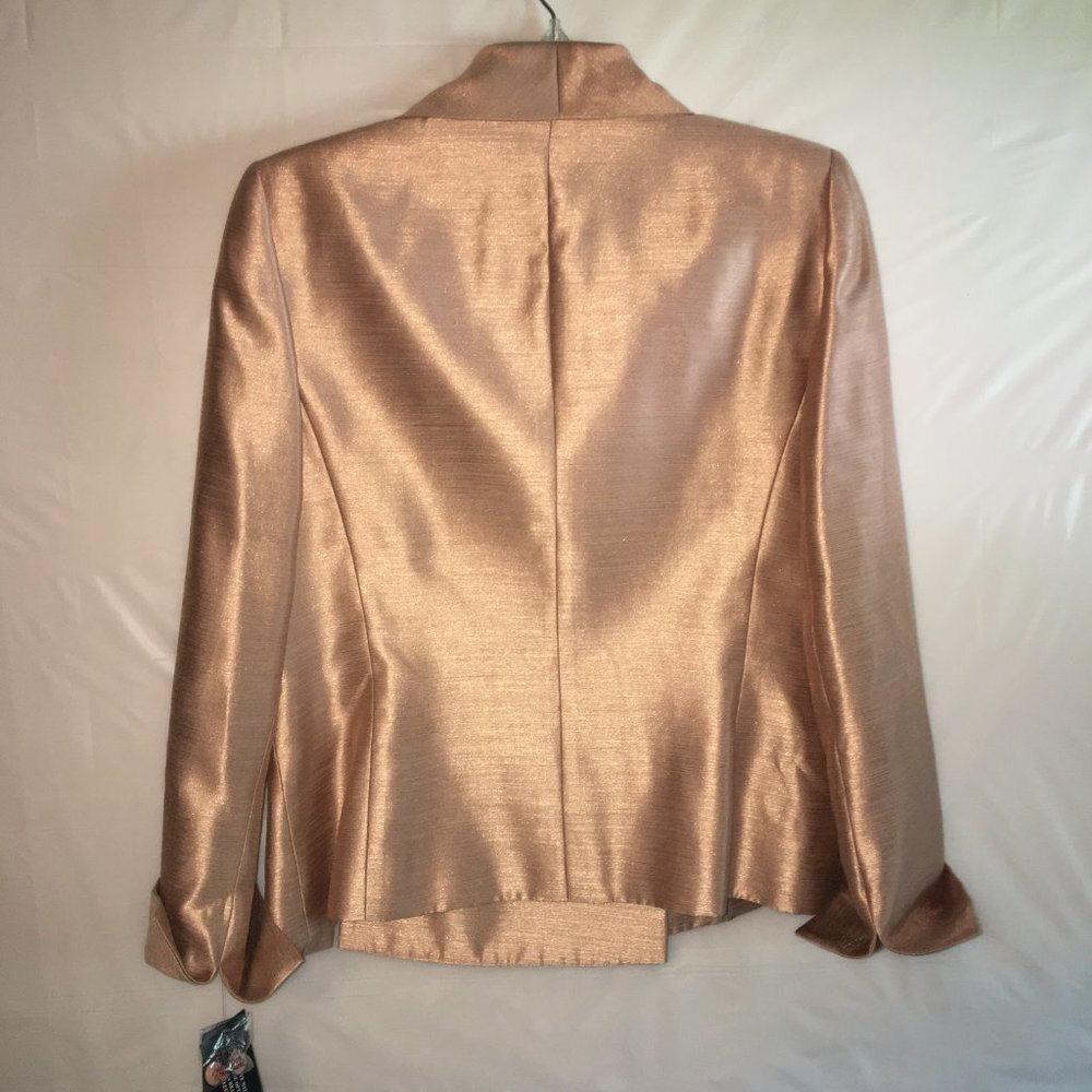 NWT Le Suit Essentials 2 PC Gold Skirt & Jacket Size 8 - Picture 3 of 16
